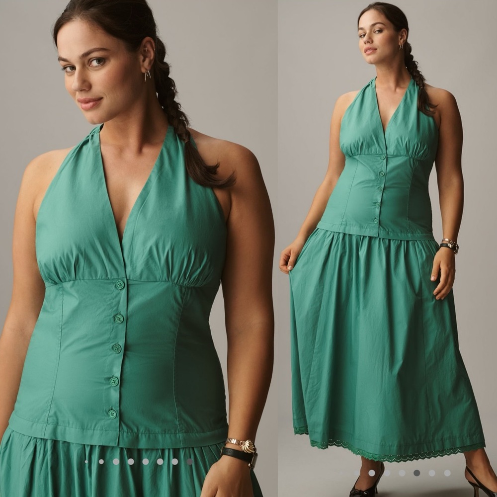 Maeve halter v neck drop waist midi dress - Picture 3 of 14